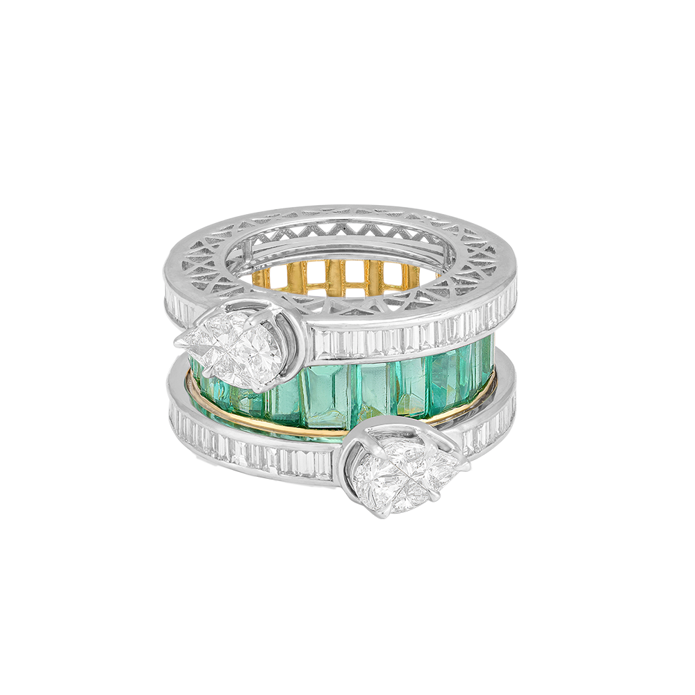 Emerald Staircase Statement Ring