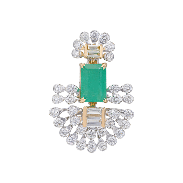 Emerald Crest Baguette Earring